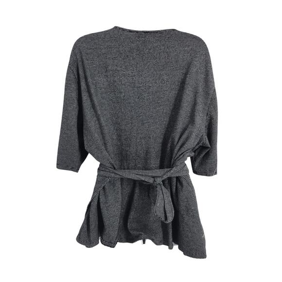 Loft Wrap 3/4 Sleeve Striped Cotton Blend Top Womens Size Extra Large XL - Picture 2 of 4